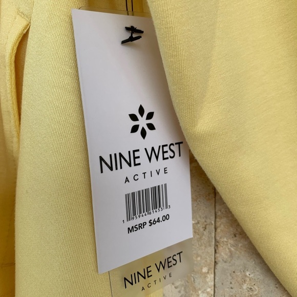 Nine West Active Yellow Women's Hoodie Long Sleeve Shirt - Picture 3 of 6